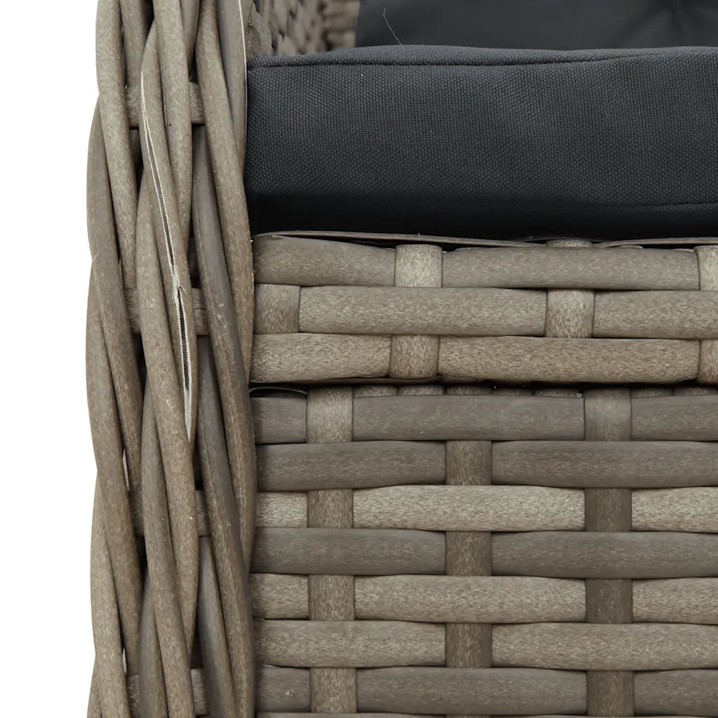 Set da Pranzo da Giardino 5 pz con Cuscini in Polyrattan Grigio 3262994