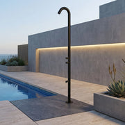 SINED Doccia nera in inox 316L design robusto codice DOCCIA-QUARTU-DOPPIO-TMP-NERA