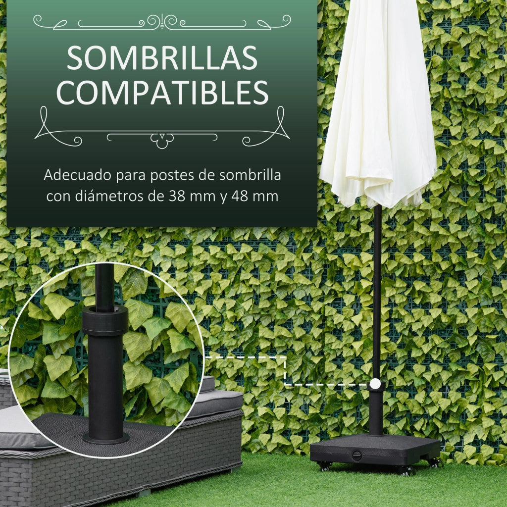 Base per Ombrellone con Ruote ¨C Minimal ¨C 45x45x39 cm Nero