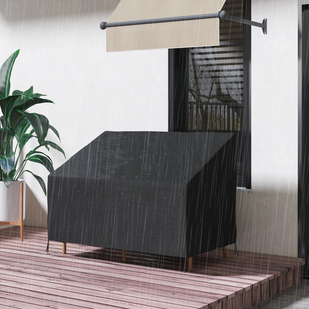 Copridivano esterno impermeabile ¨C Minimal ¨C nero 140x84x56/94 cm
