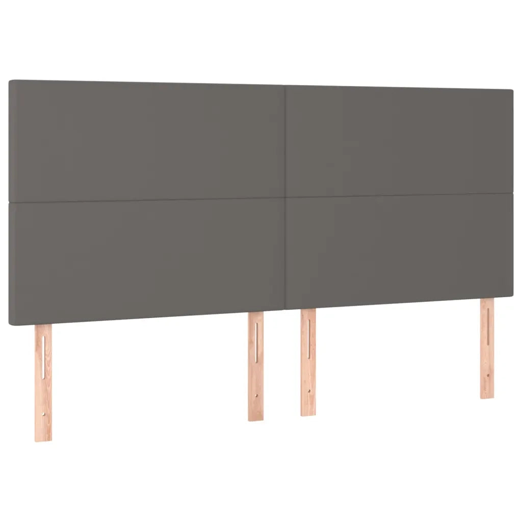 Testiera | Testata Grigio 200x5x118/128 cm in Similpelle