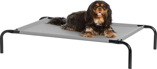 Letto elevato per cani - Dimensioni S - Grigio - 90 x 55 x 19 cm