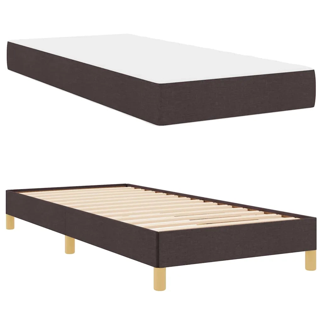 Letto a molle con materasso Marrone Scuro 100 x 200 cm Tessuto 3398545
