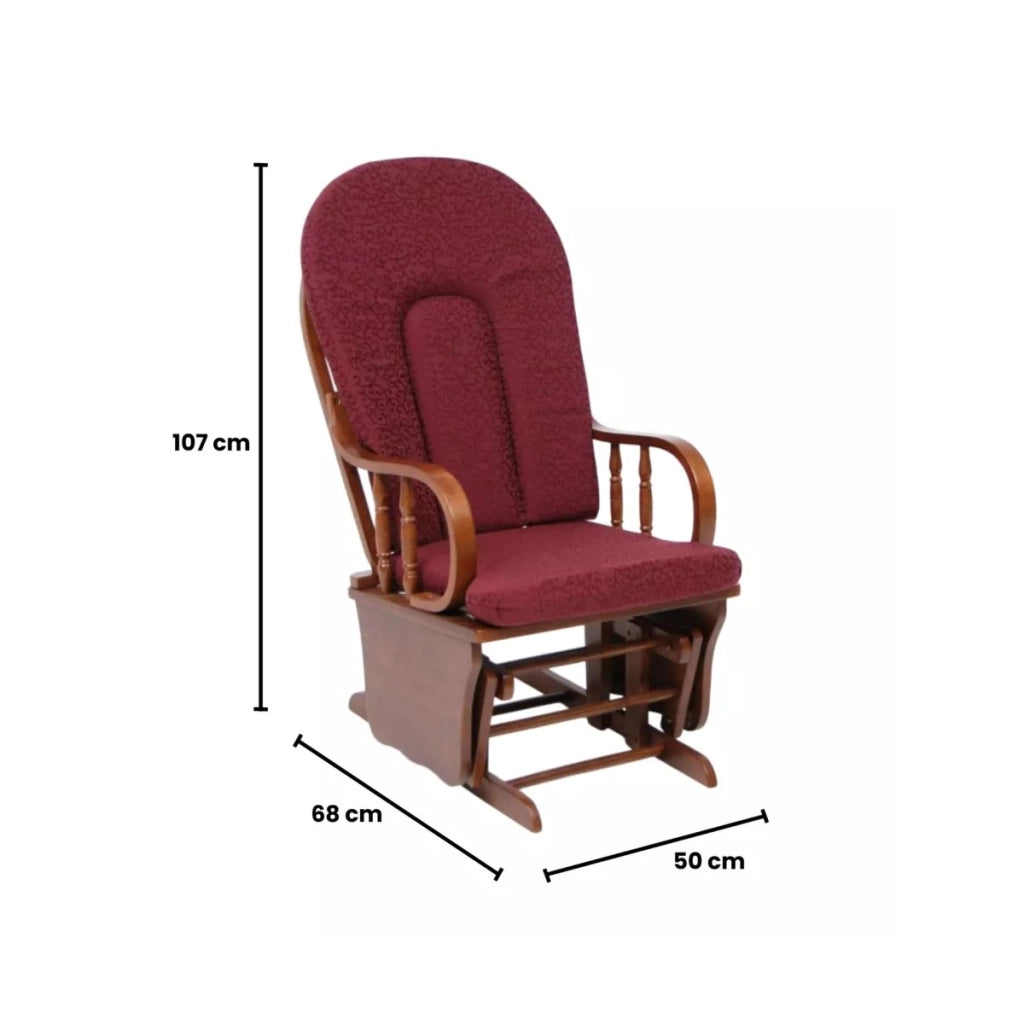 Dondolo Douglas bordeaux cm 68x50x107h
