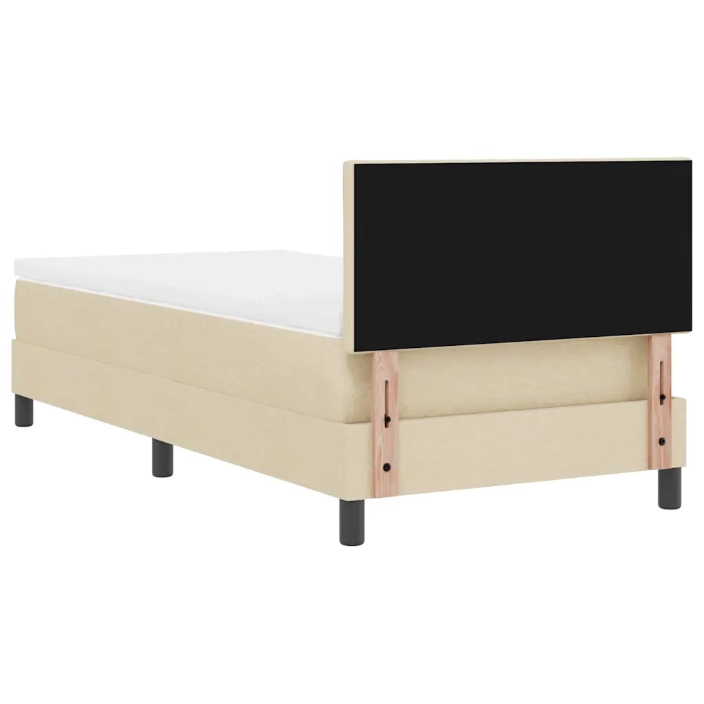 Letto a molle con materasso con led Crema 100 x 200 cm Tessuto 3342266