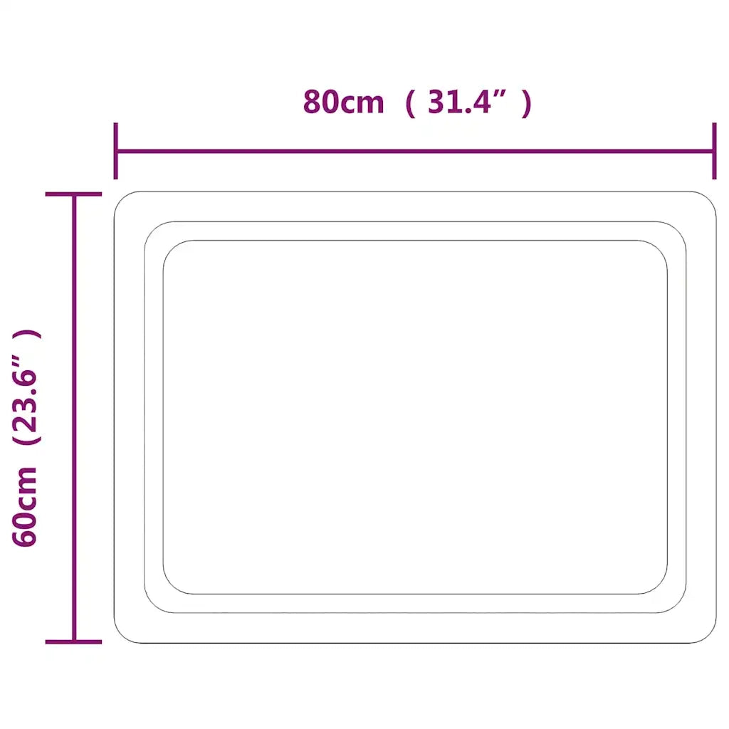 Specchio da Bagno-Specchio per il bagno  con Luci LED 80x60 cm