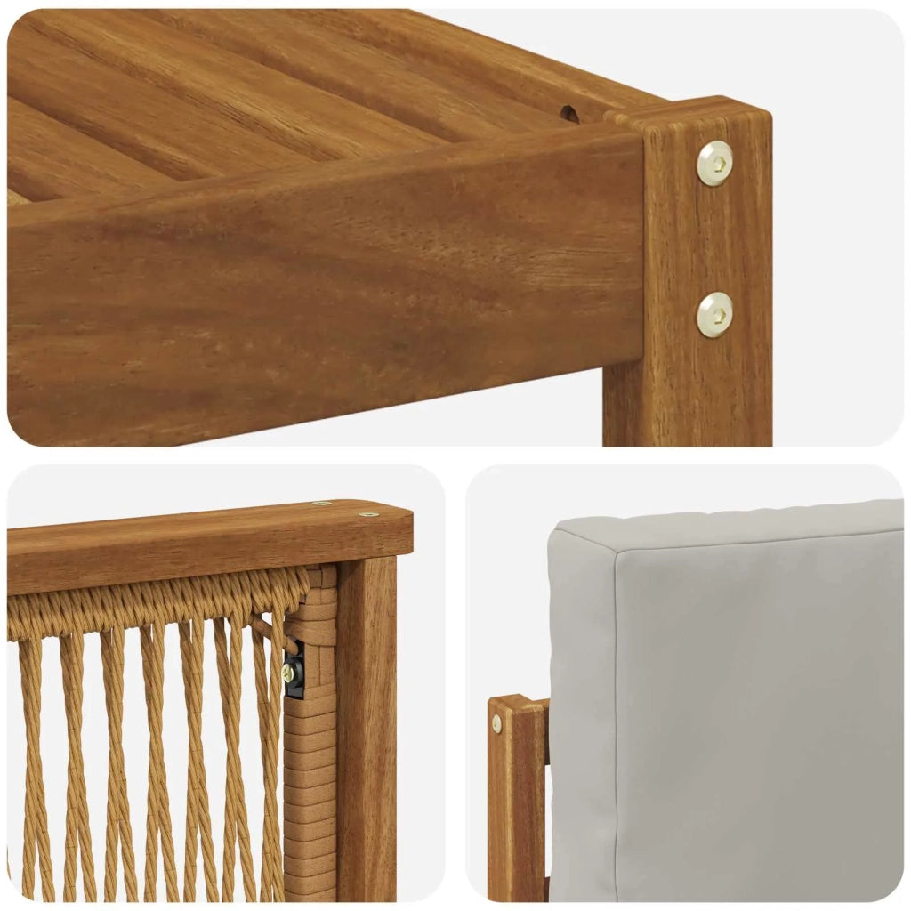 Set di divani da esterno 8 pcs Naturale e Grigio Chiaro 3384147