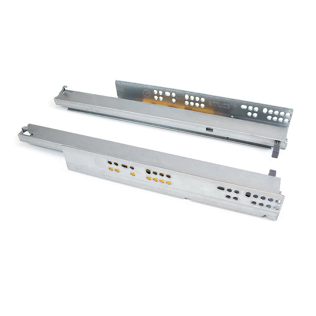 Guide a Scomparsa Silver per Cassetti ad Estrazione Totale P500 Zincato Bianco Acciaio Emuca