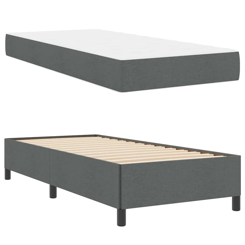 Letto a molle Grigio scuro 100 x 200 cm Tessuto 3398837