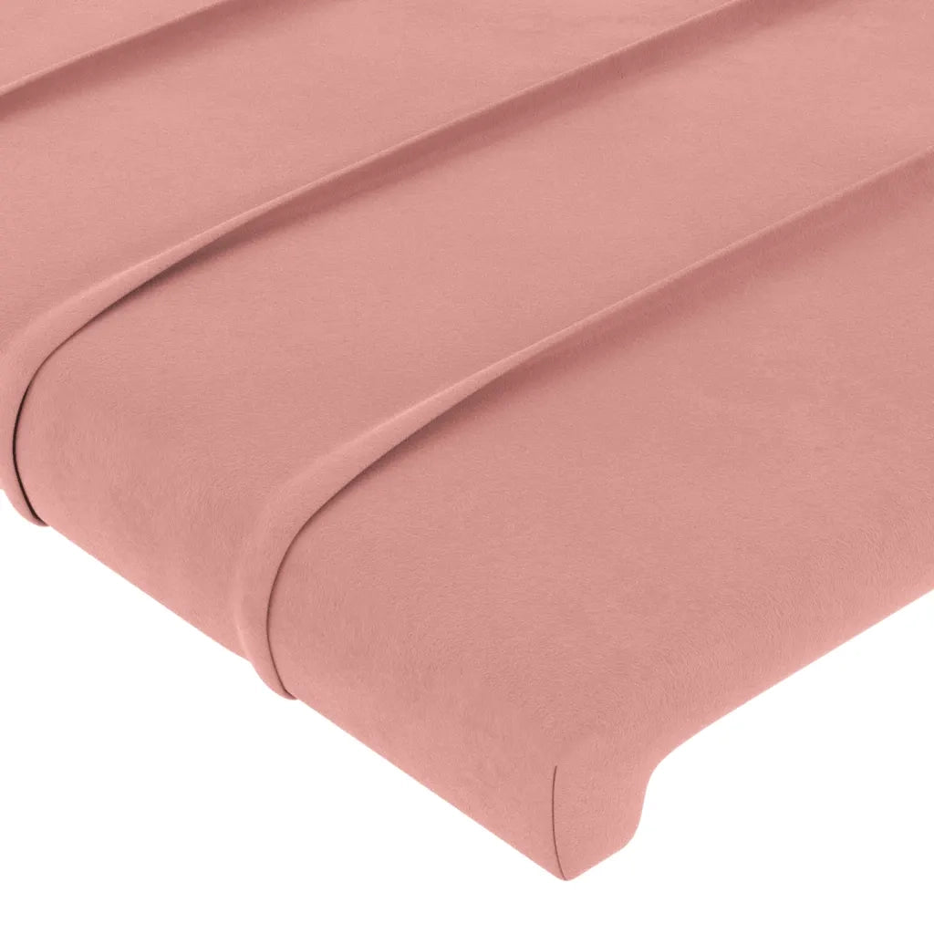 Giroletto con Testiera Rosa 90x200 cm in Velluto 3125799