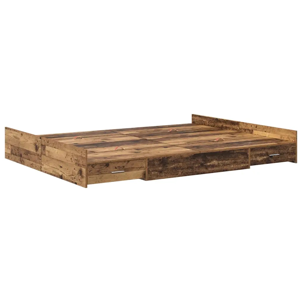 Struttura letto con contenitore Legno vecchio 140 x 190 cm 3335315