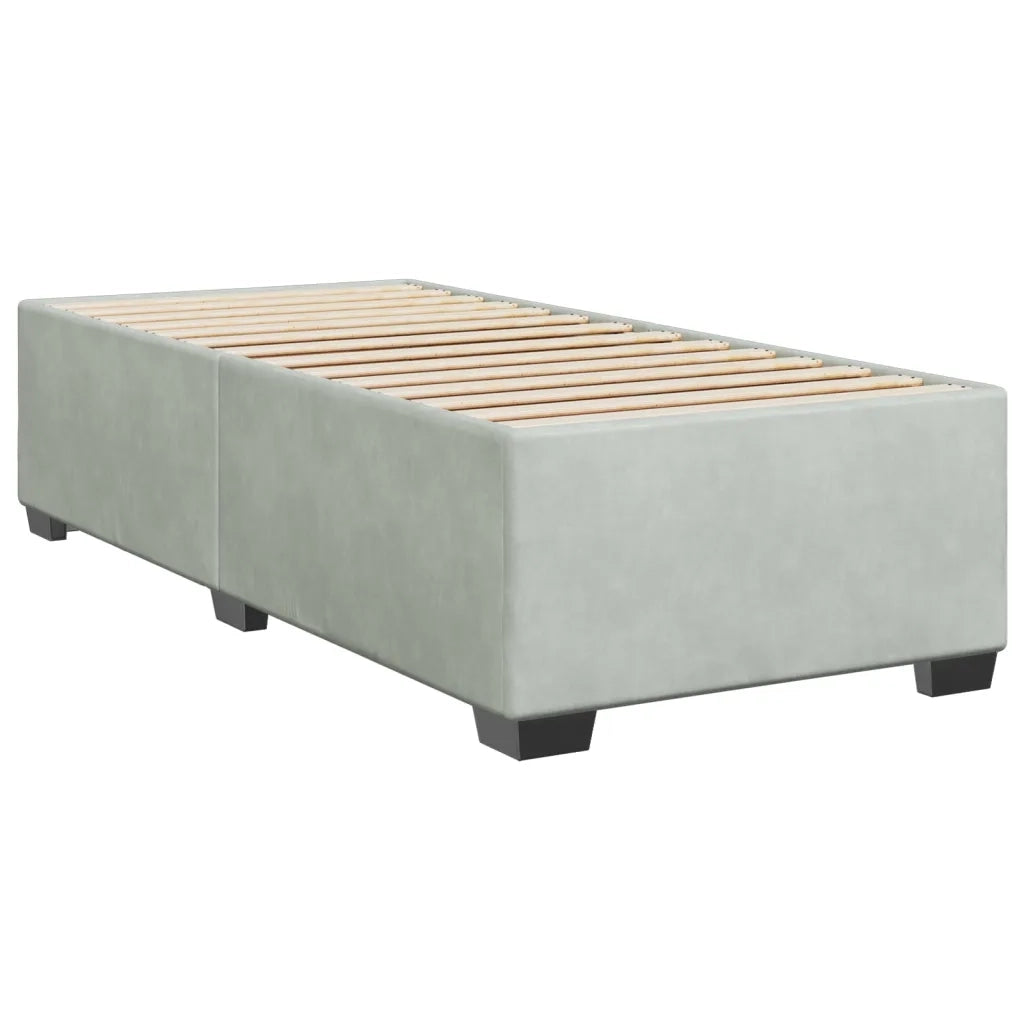 Giroletto senza Materasso Grigio Chiaro 100x200 cm Velluto