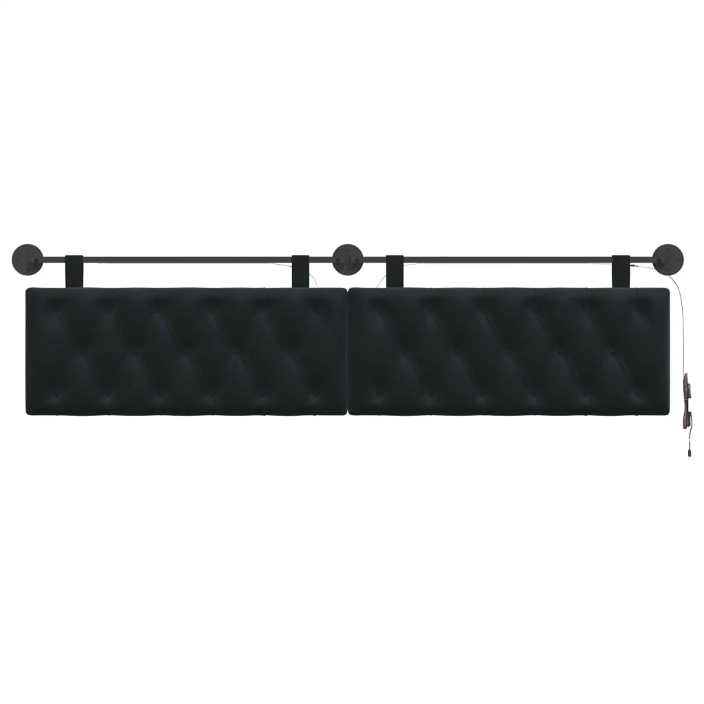 Testiera sospesa Con luce LED Nero Velluto 3424727