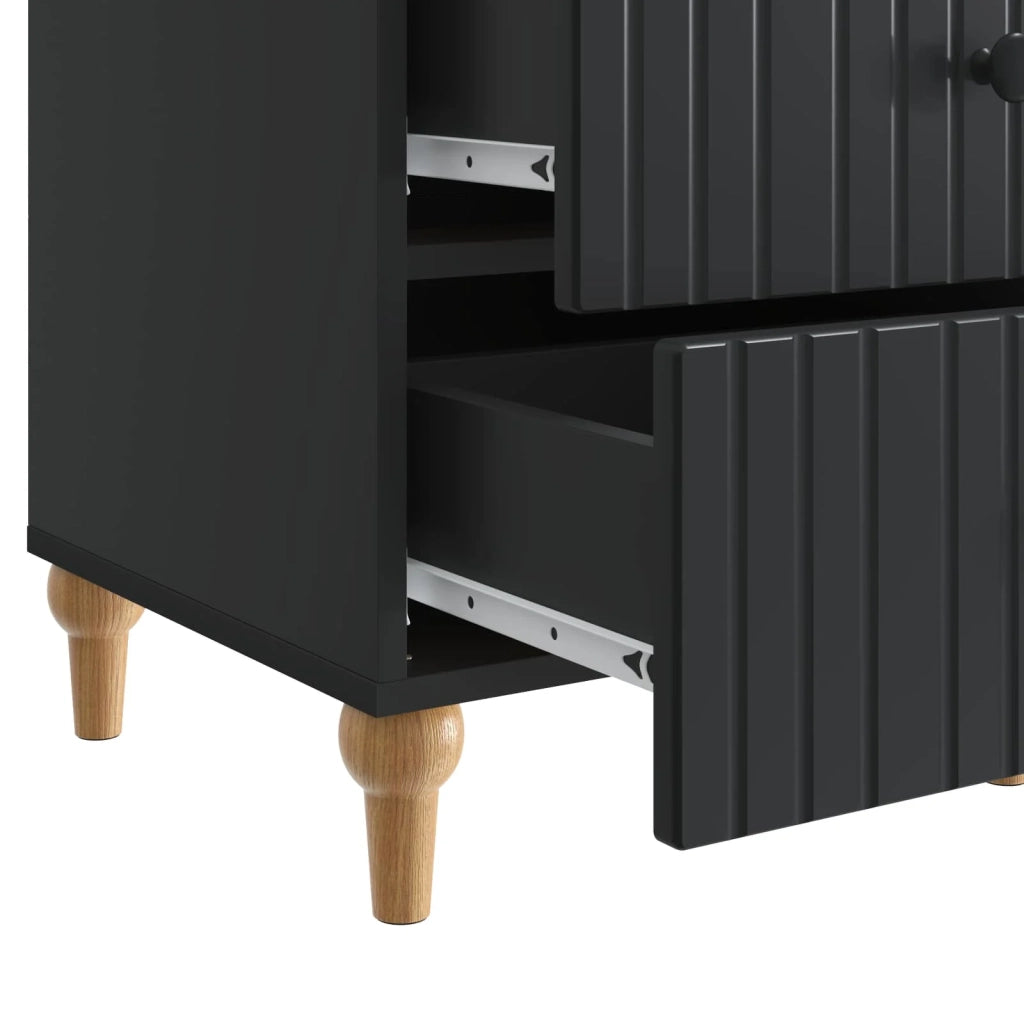 Comodino | Armadio da Notte | Mobiletto da notte Nero 43x 41 x 66,5 cm Legno ingegnerizzato