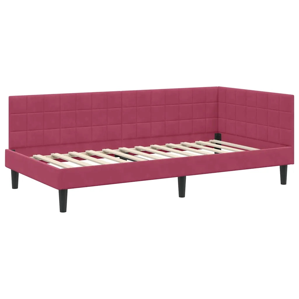Struttura Letto Angolare con Materasso 2 pcs Verde Velluto 3393992