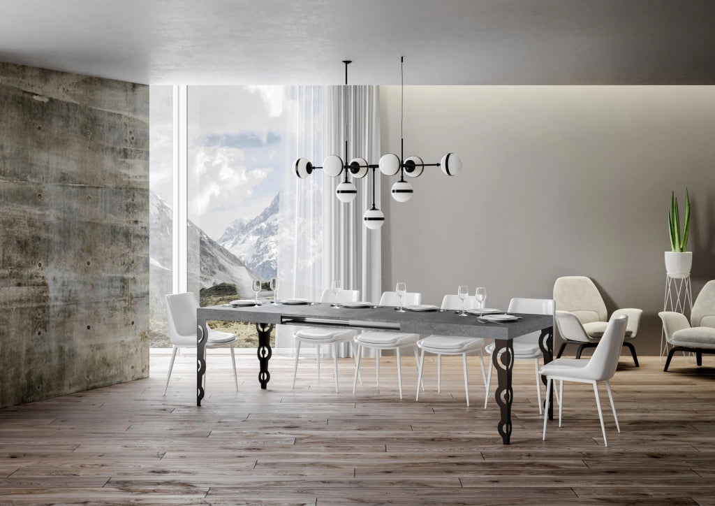 Tavolo Allungabile 140-244x80x77 cm Karamay Cemento