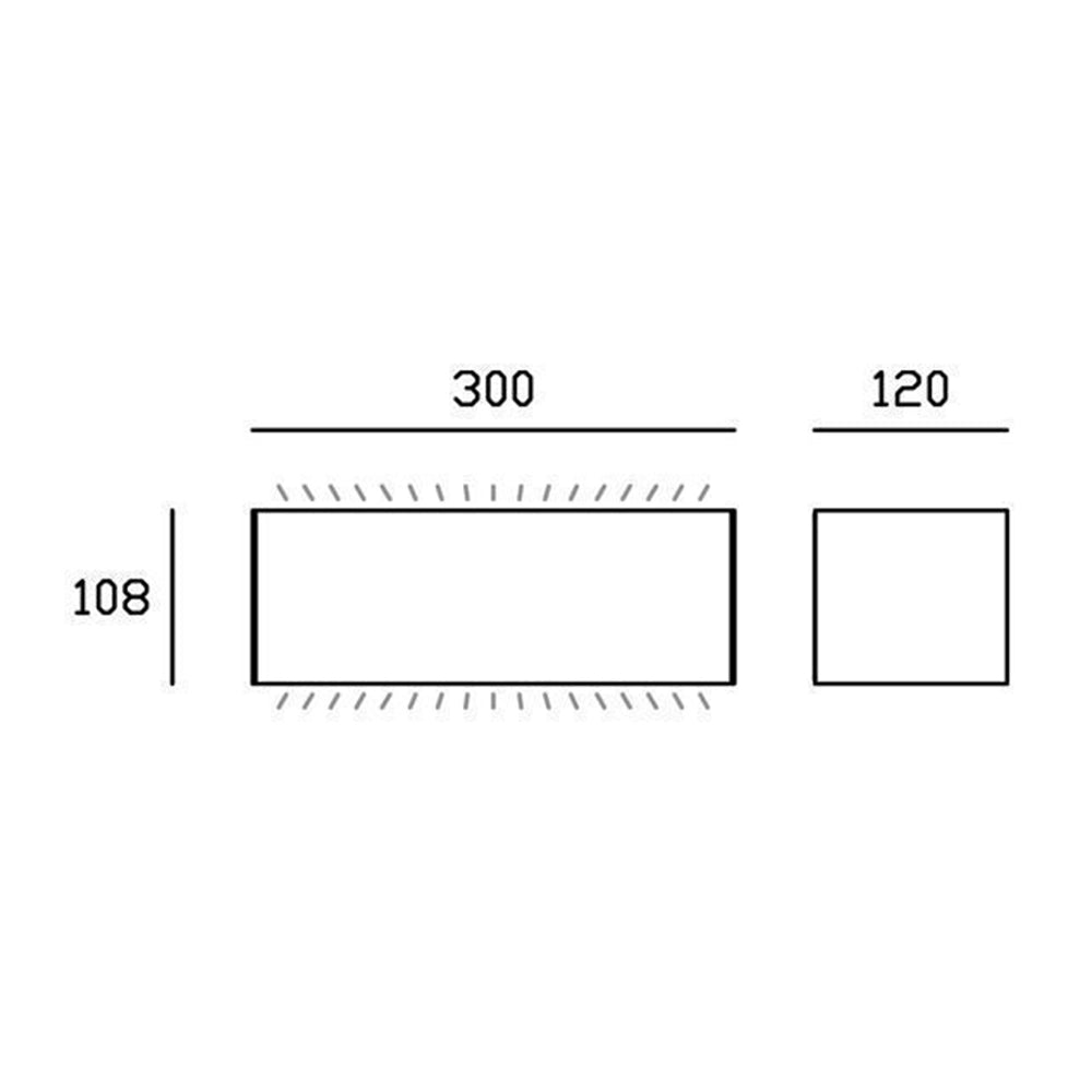 Applique Da Esterno Maxi Biemissione Box Alluminio Bianco 40W Led 3000K