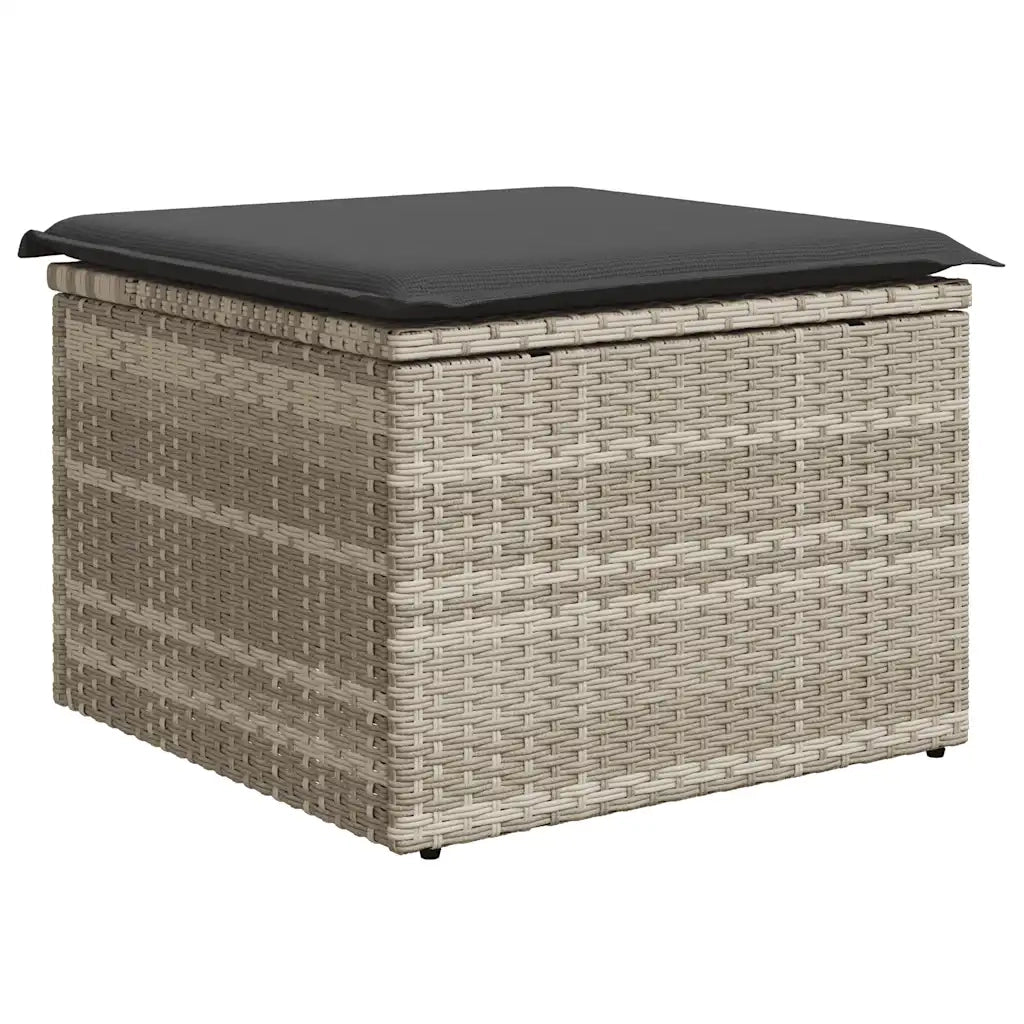 Set Divano da Giardino 9pz con Cuscini Grigio Chiaro Polyrattan 3326373