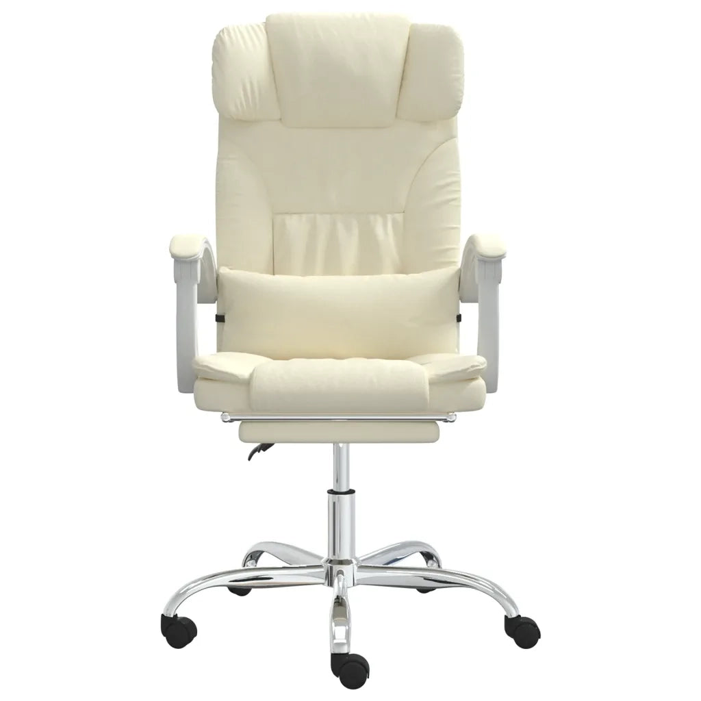 Poltrona da Ufficio Massaggiante Reclinabile Crema Similpelle 349746