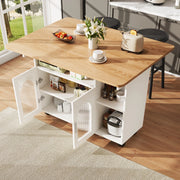 Isola Cucina Multifunzionale ¨C MINIMAL ¨C Bianco, Legno, con Ruote