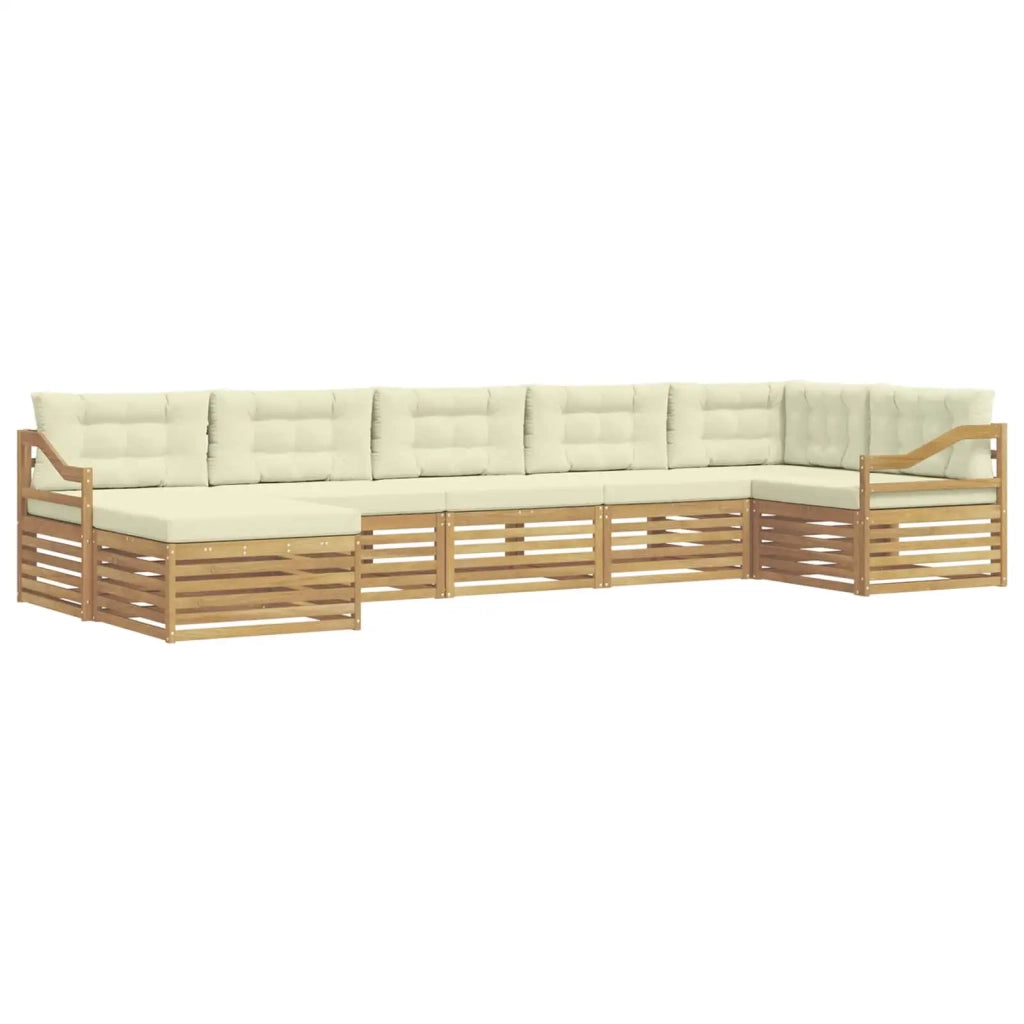 Set di divani da esterno con cuscino 7 pcs Bianco e Crema 3390860