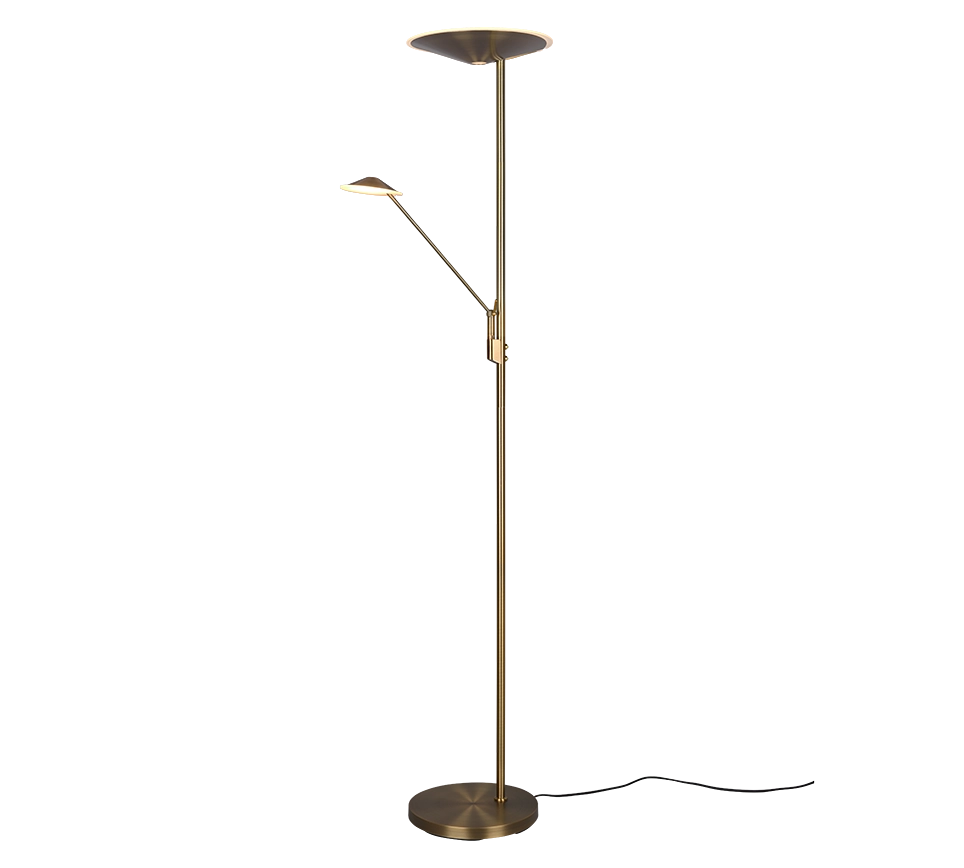 Piantana LED, metallo, ottone invecchiato, 30x180x41,6 cm, Brantford