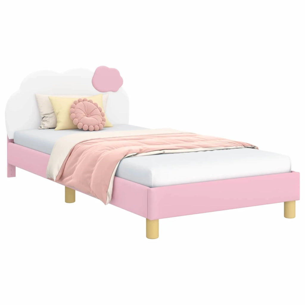 Struttura letto bambini con testata Rosa 90 x 190 cm PU