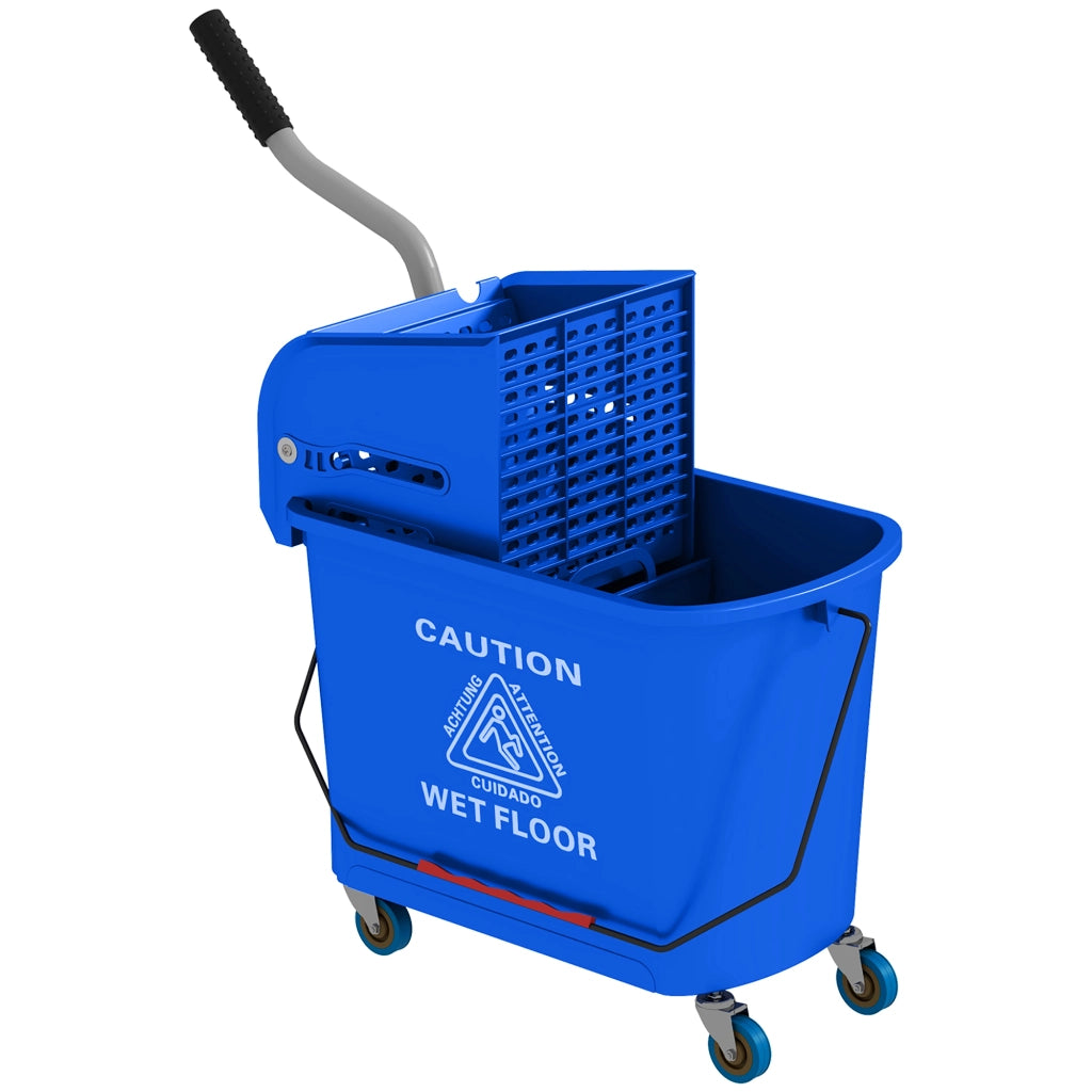 Secchio per lavapavimenti con strizzatore ¨C Minimal ¨C Blu, plastica, 20 L