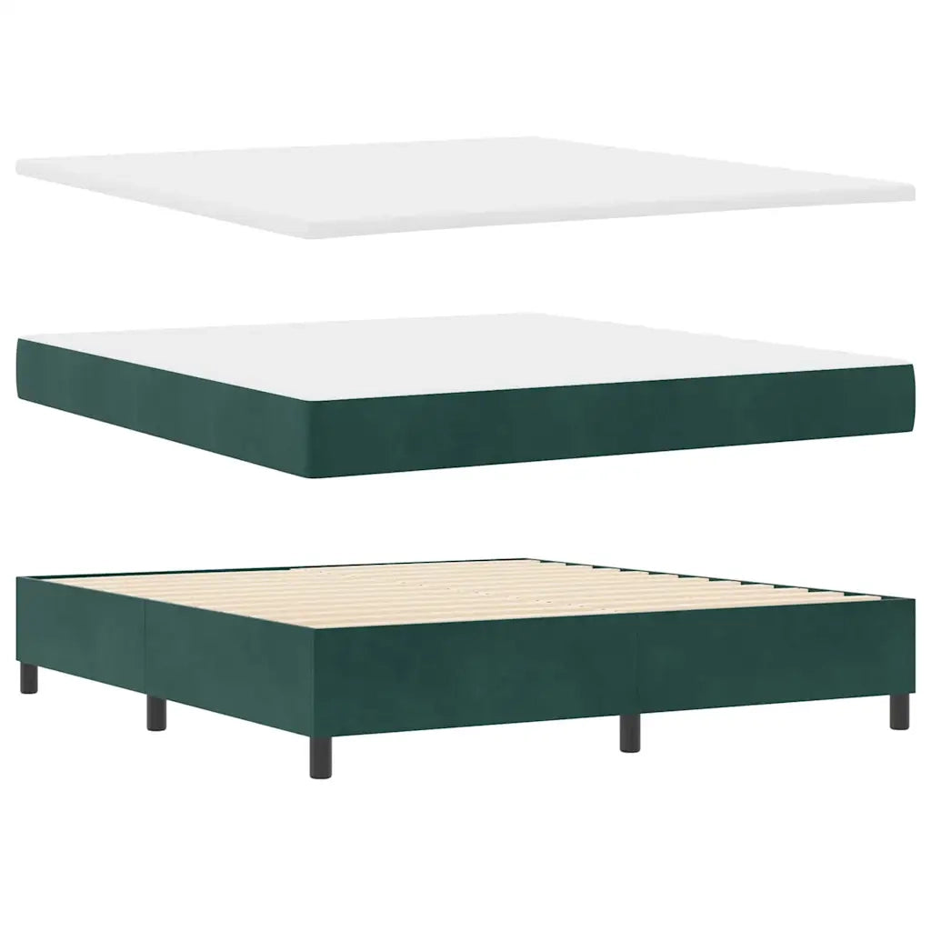 Letto a molle con materasso Verde Scuro 180 x 200 cm Velluto 3339851