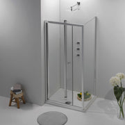 Box Doccia Pieghevole a Libro 80x80 cm Cristallo Trasparente 6 m