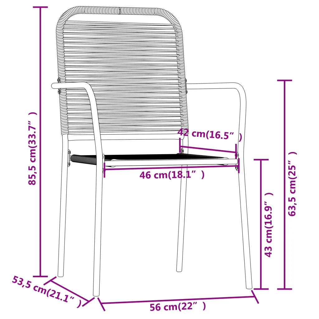 Set Mobili da Pranzo per Giardino 3 pz Nero 3099143