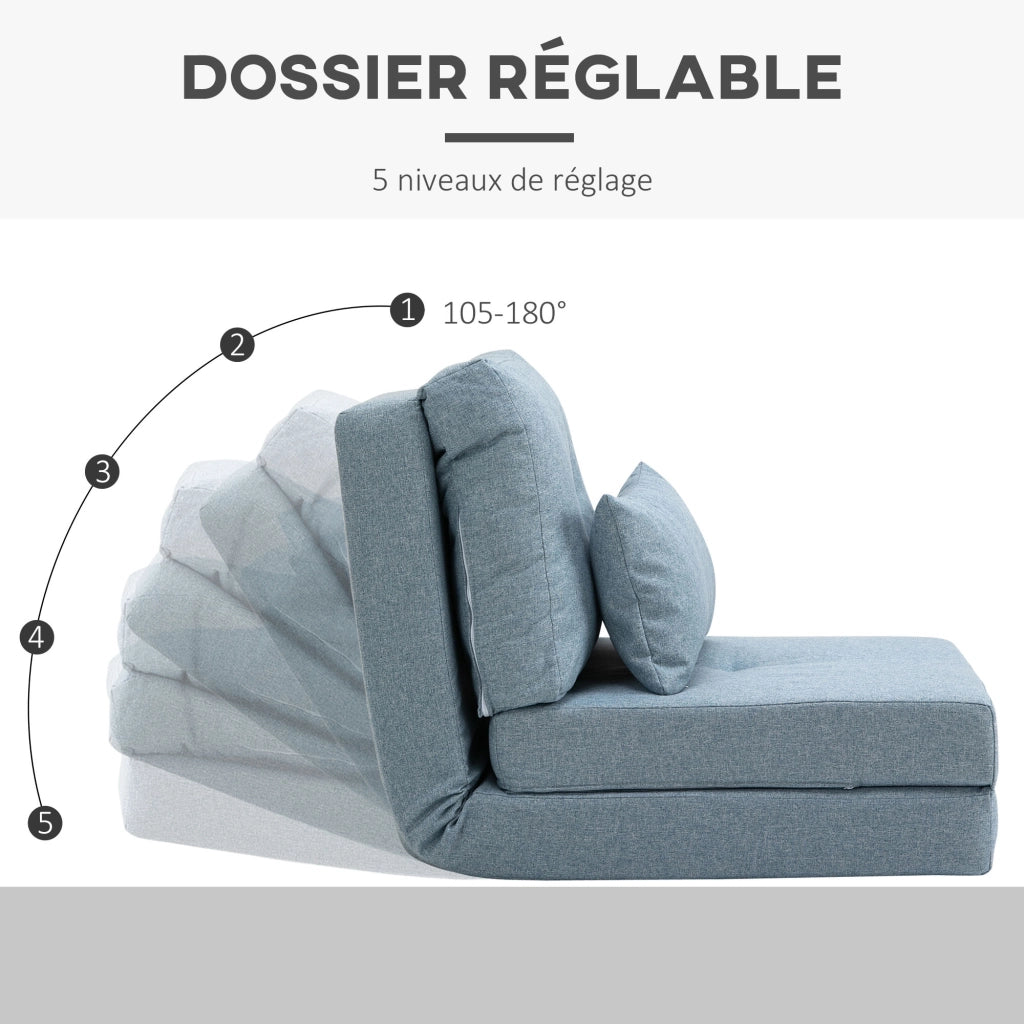 Poltrona letto reclinabile con cuscino ¨C Minimal ¨C blu