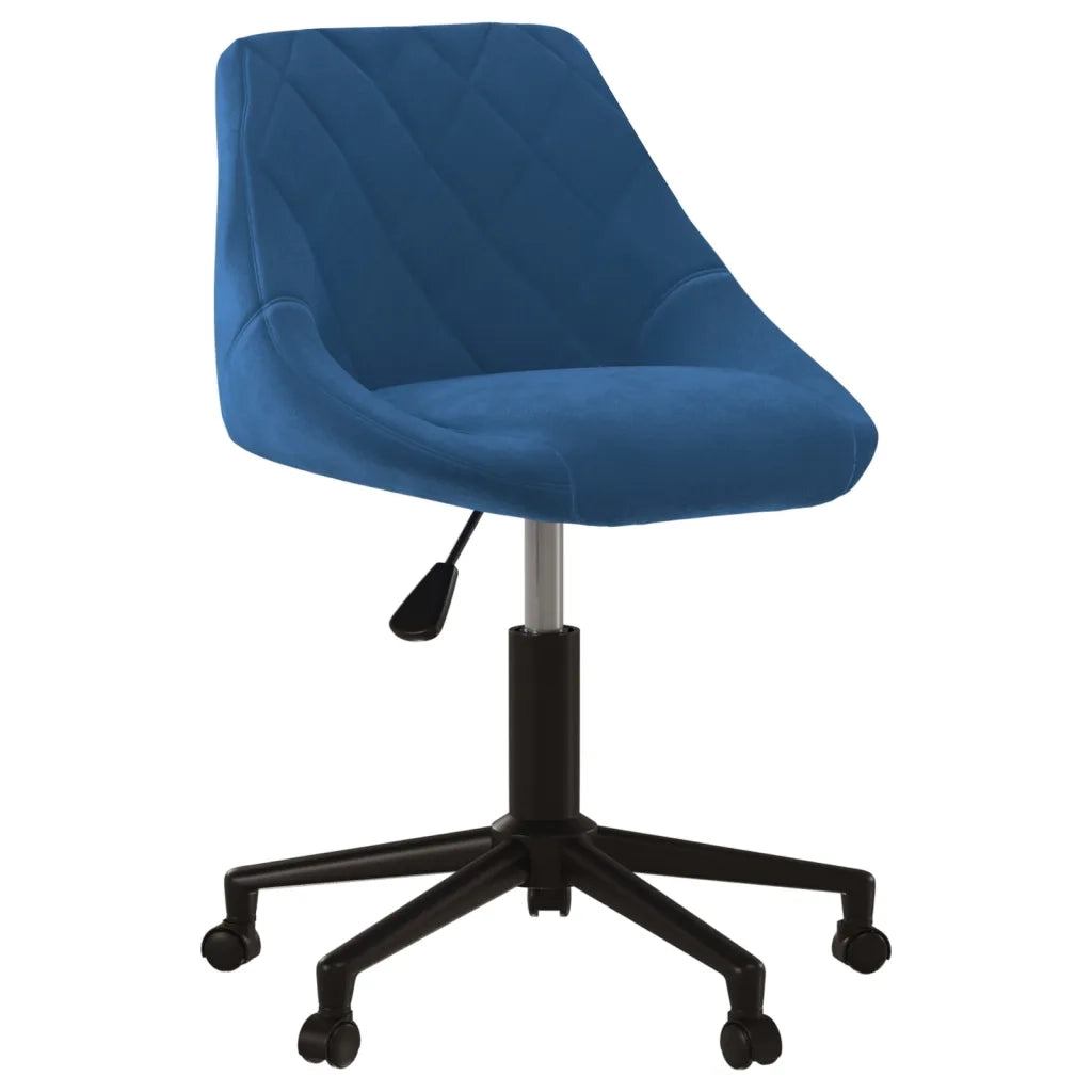 Sedia Girevole da Ufficio Blu in Velluto 335488