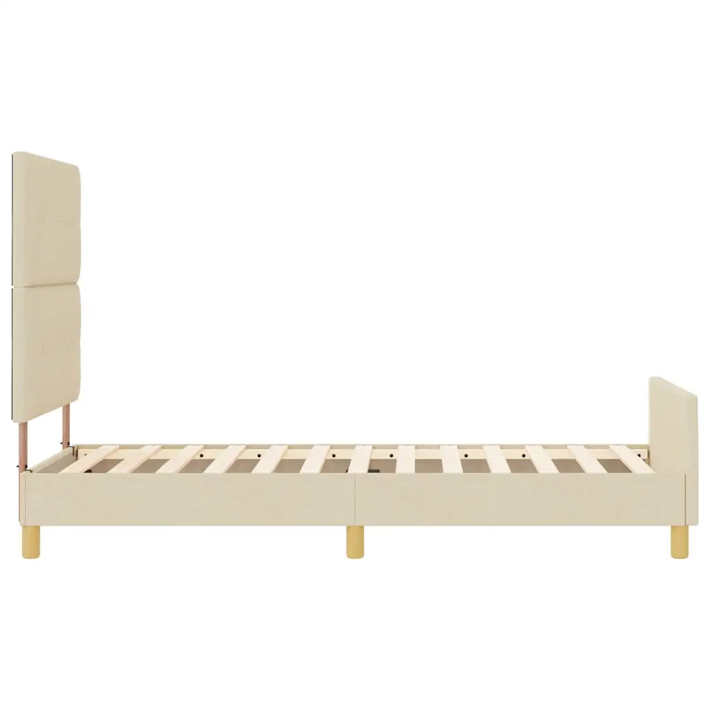 Struttura del letto con testiera Crema 100 x 200 cm Tessuto 3344709