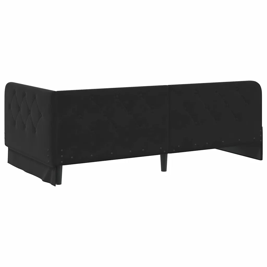 Cornice del letto ad angolo Nero 100 x 200 cm Velluto 42016548