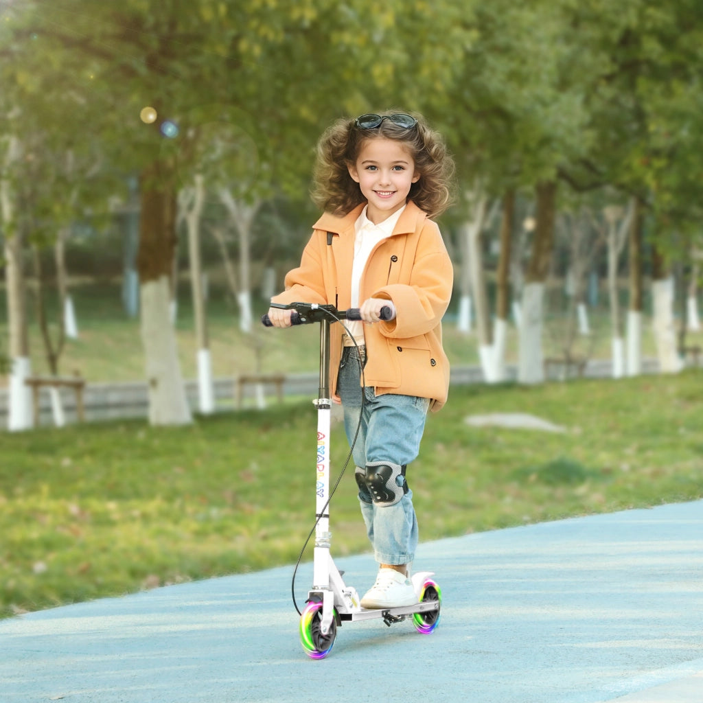 Trotinette per bambini 3-8 anni ¨C zephmum ¨C Bianco, LED, regolabile