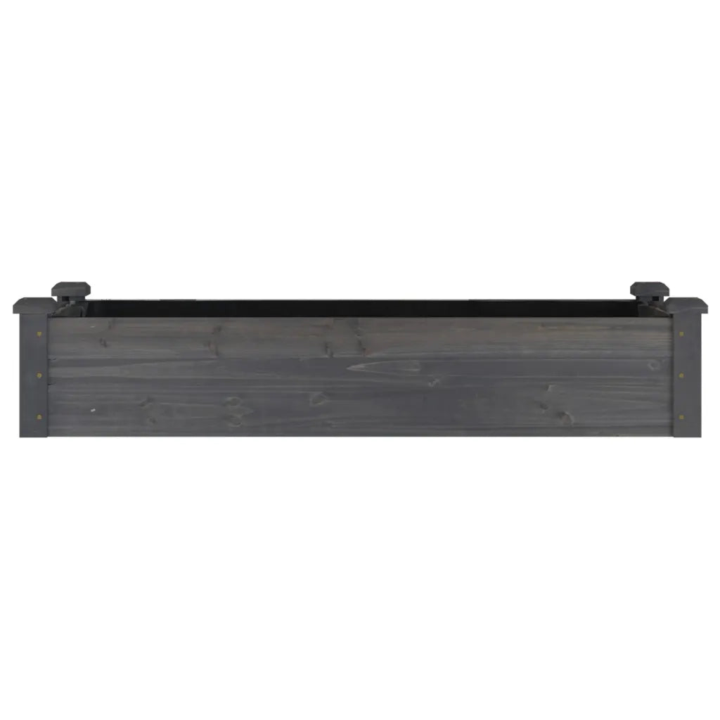 Fioriera Giardino con Fodera Grigia 120x45x25cm Massello Abete 364288