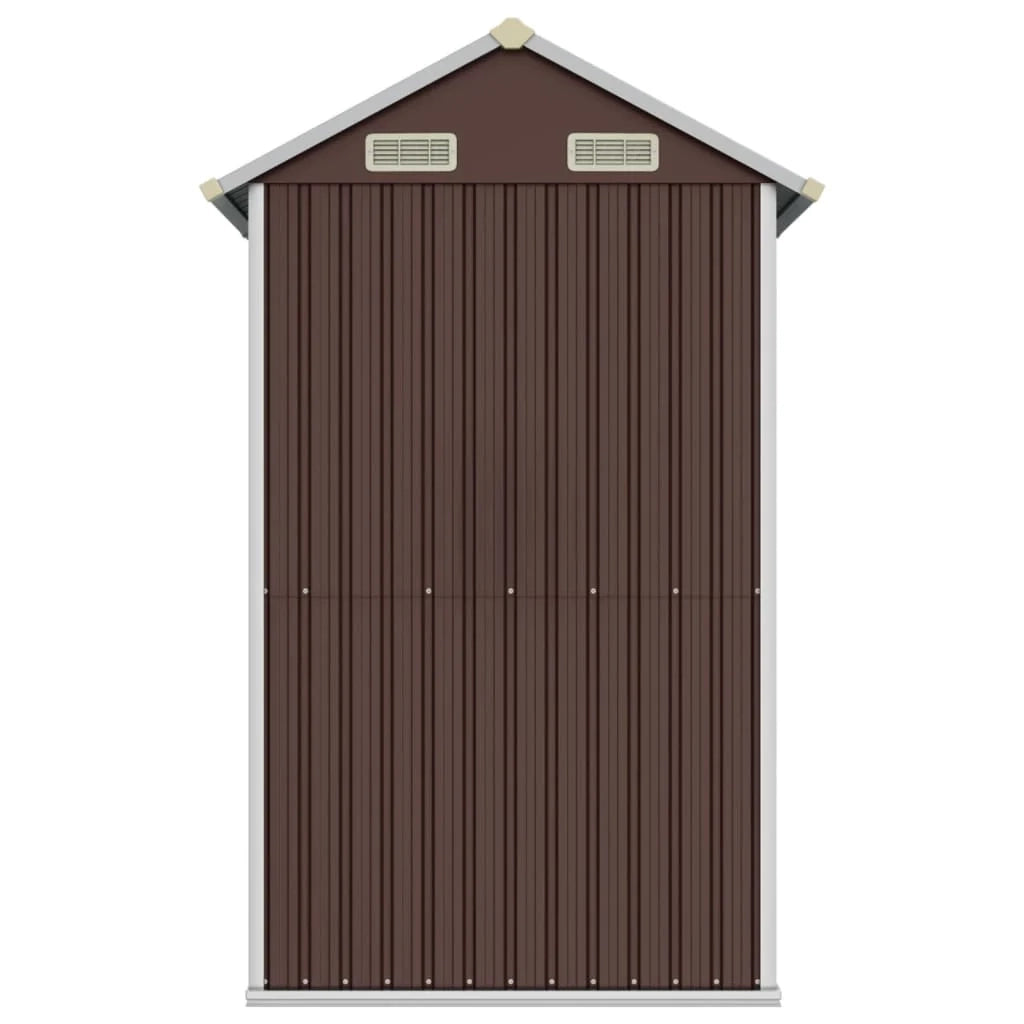 Casetta da giardino cabina ripostiglio casetta da esterno robusta casetta per attrezzi 192 x 152,5 x 237 cm acciaio zincato marrone 02_0022279
