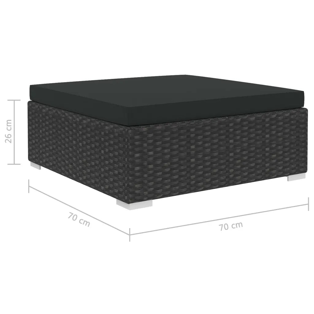 Set Divani da Giardino 4 pz con Cuscini in Polyrattan Nero 46780