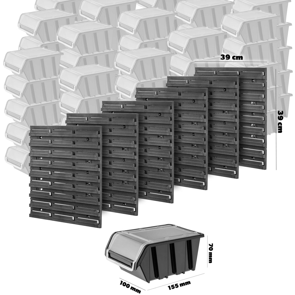 Parete attrezzata KADAX per officina, 117x78 cm, con 90 scomparti