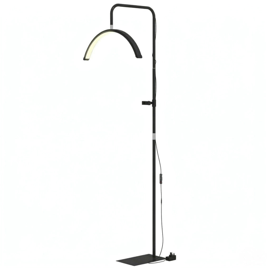 Lampada da terra a LED a forma di mezzaluna, ruotabile a 350¡ã, 36W, dimmerabile, con 7 temperature di colore, ideale per il soggiorno.