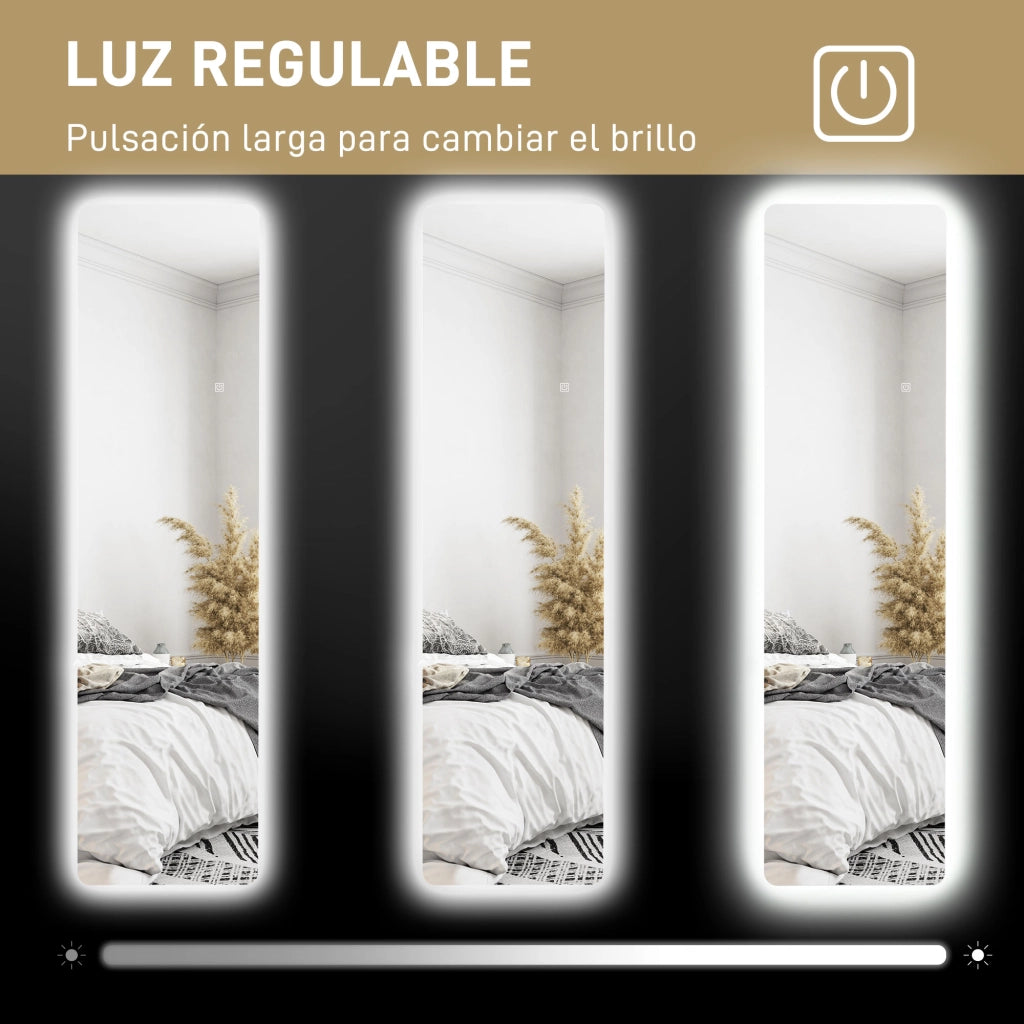 Specchio con Luce LED ¨C Zephmum ¨C Bianco 150x40 cm