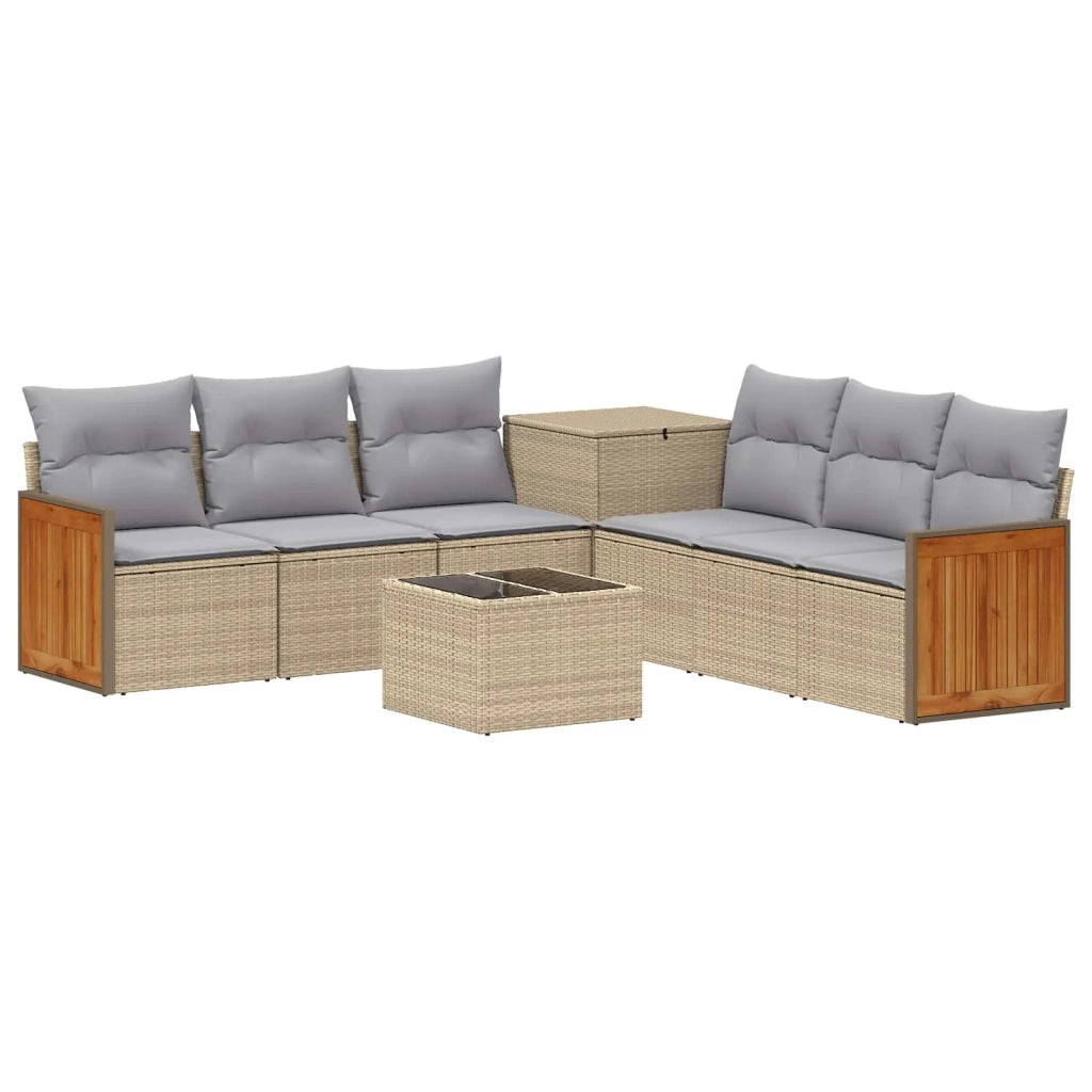 Set di divani 8 pz Beige e Grigio Chiaro 3448647