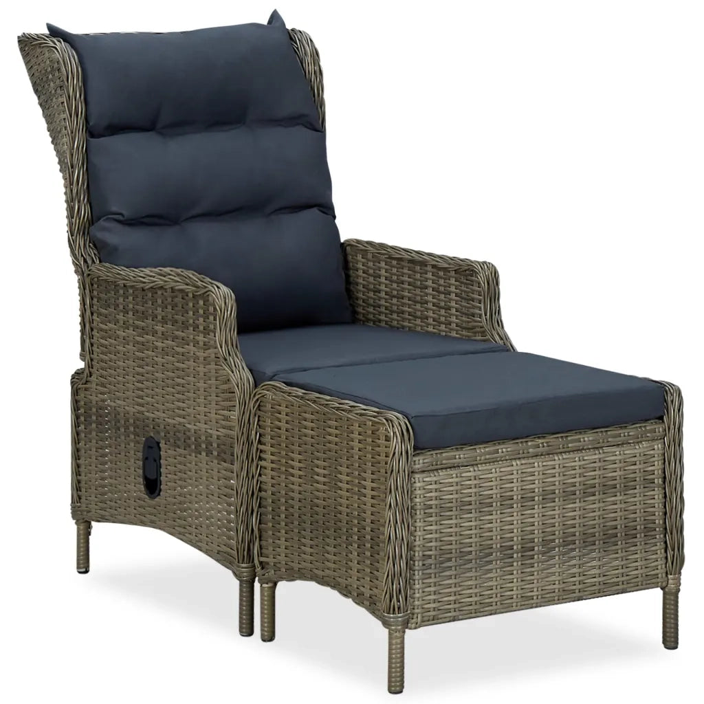 Set da Pranzo da Giardino 9 pz con Cuscini in Polyrattan Marrone 3060162