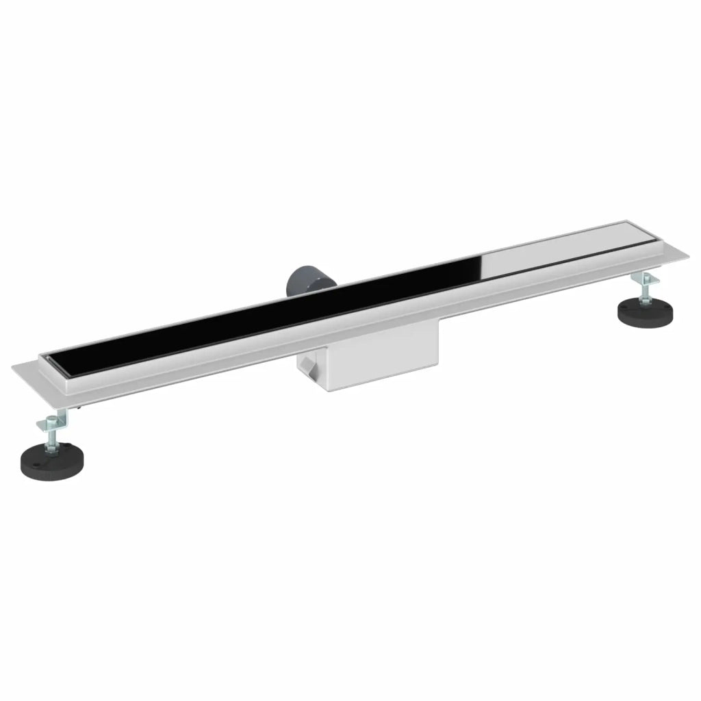 Drenaggio doccia con copertura in vetro Nero 80 cm 42015952