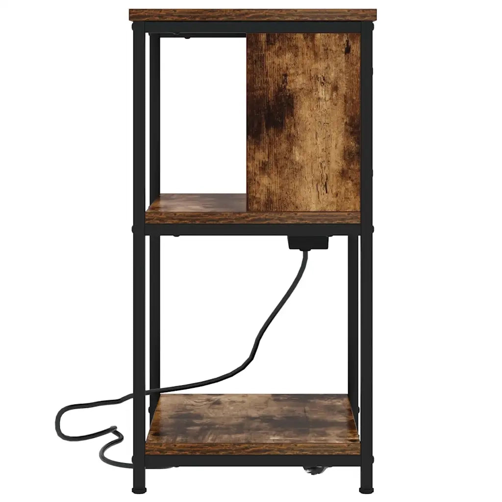 Set di 2 Comodini | Armadio da Notte | Mobiletto da notte Rovere fum¨¦ 38 x 31 x 61 cm