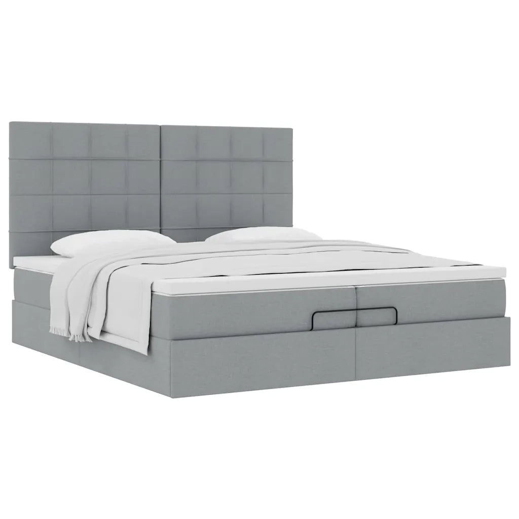 Struttura Letto Pouf con Materassi 200x200 cm in Tessuto 3313182