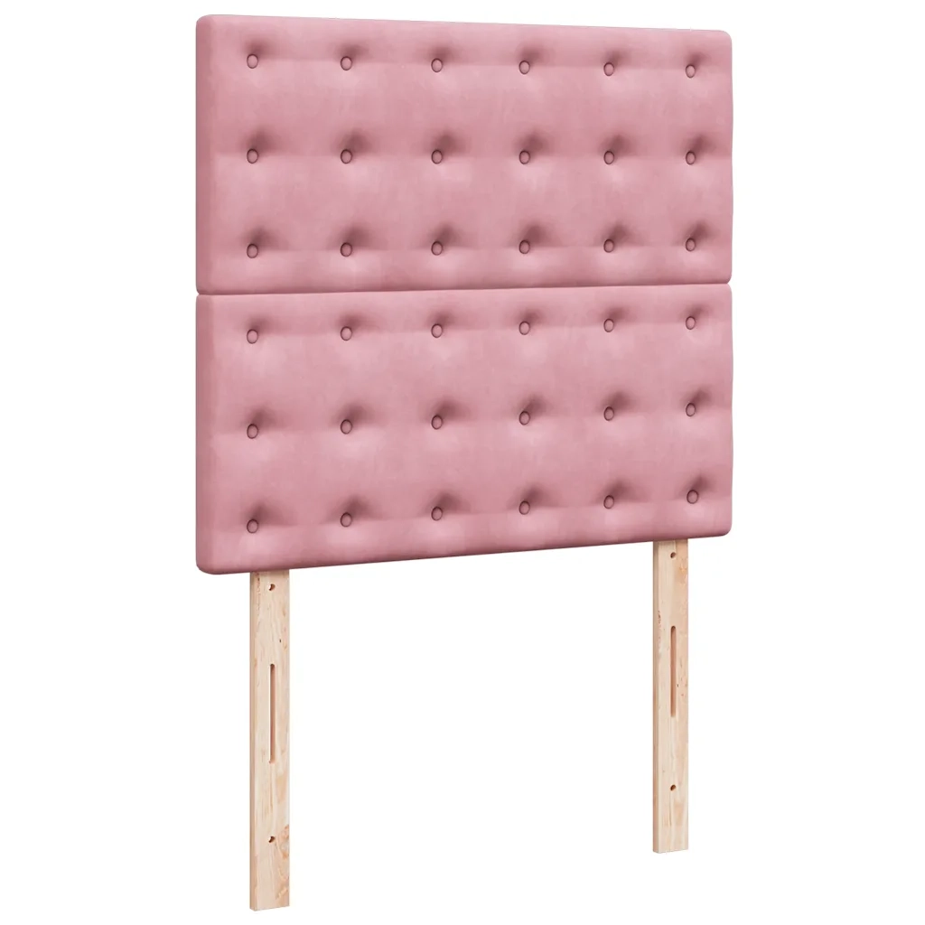 Giroletto a Molle con Materasso Rosa 100x200 cm in Velluto
