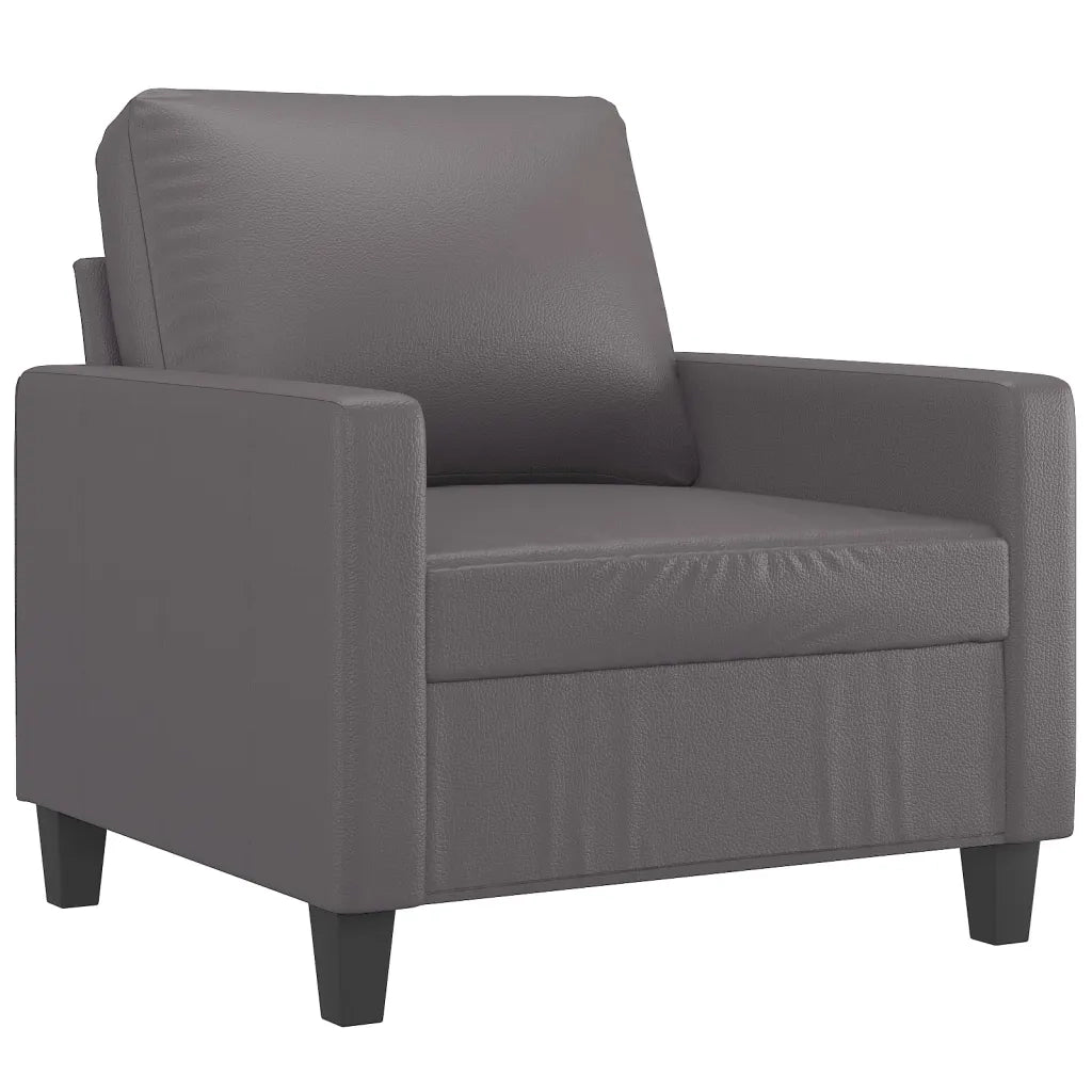 Set di Divani 3 pz con Cuscini Grigio in Similpelle 3201400