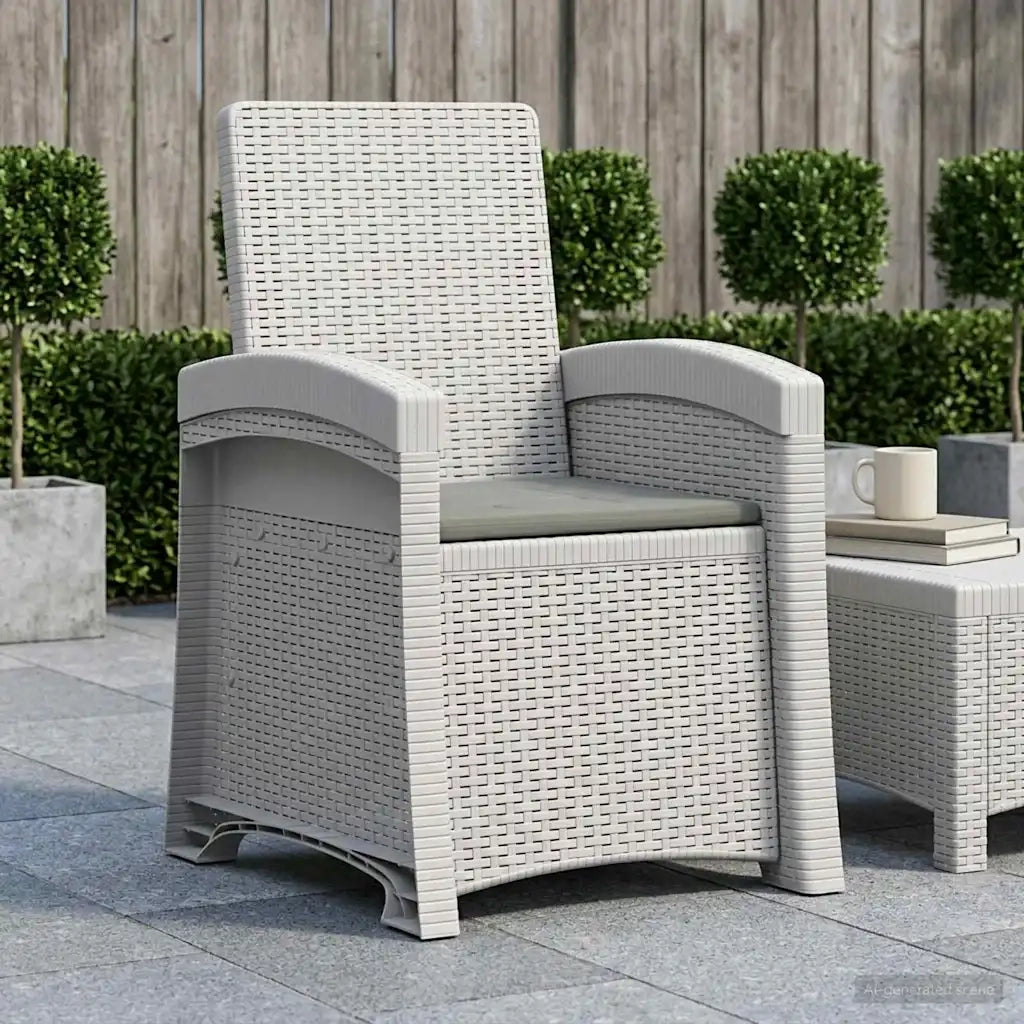 Sedia da giardino reclinabile effetto rattan 8012011